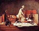Jean Baptiste Simeon Chardin Famous Paintings - The Attributes of the Arts